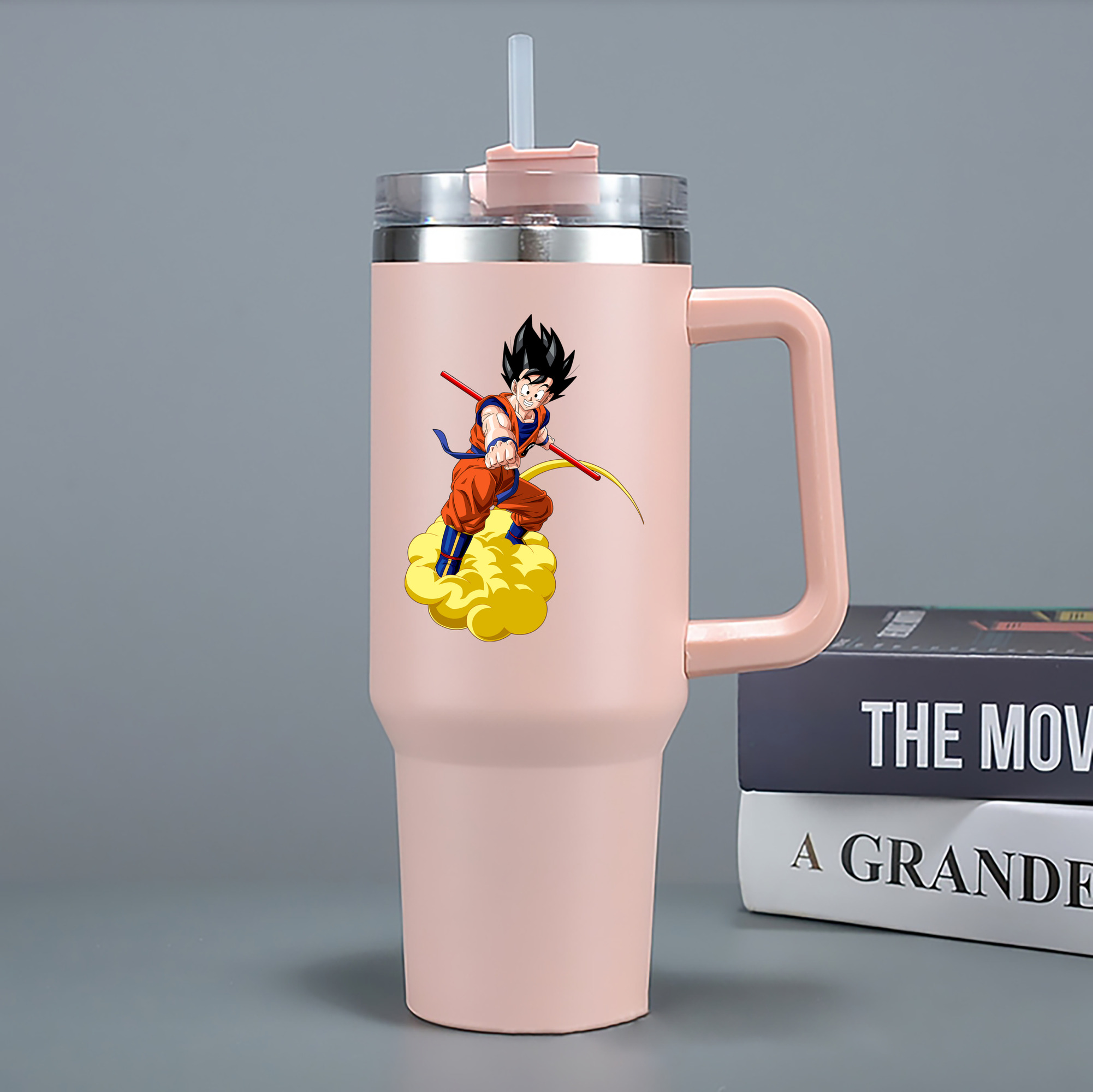 （画像用） ドラゴンボール 孫 悟飯（そんごはん）DRAGON BALL Son Gohan 1200mL車用タンブラー - クリスタルステッカー（プラスチックストロー付き）